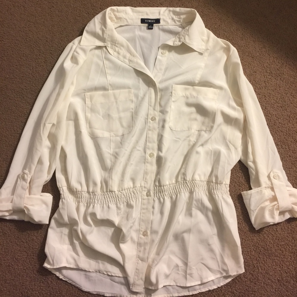 Elementz Button Down White