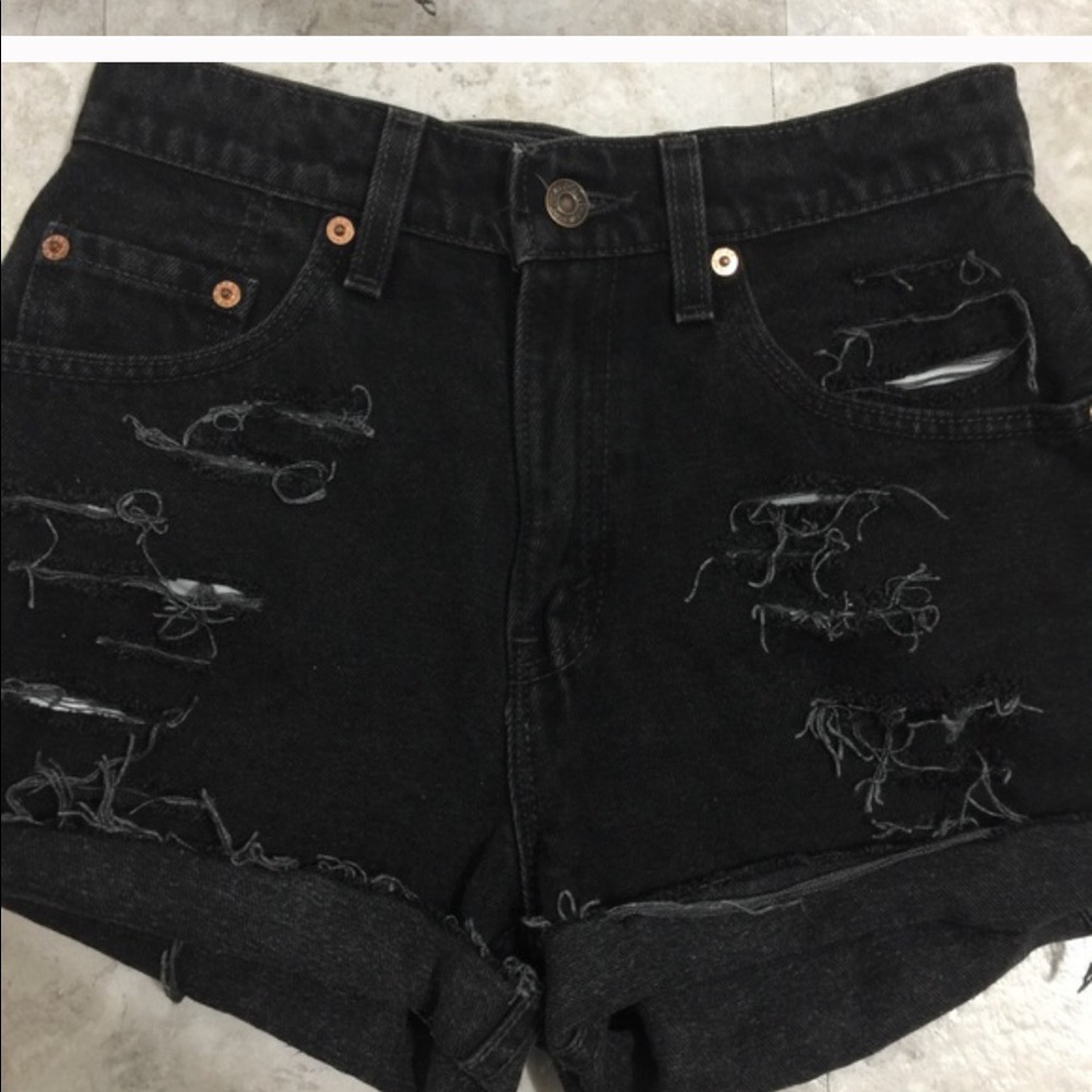 Levi's distressed shorts