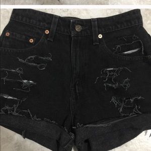 Levi's distressed shorts