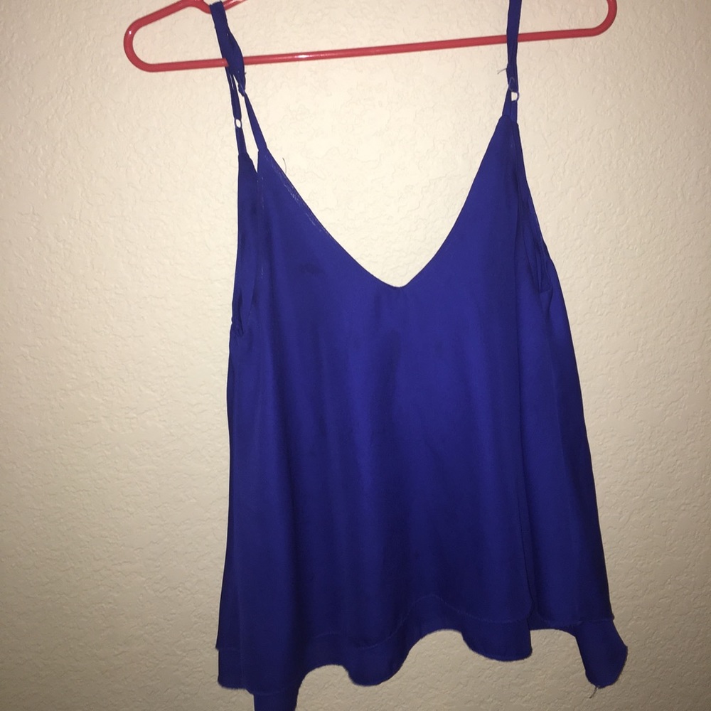Blue Spaghetti strap tank