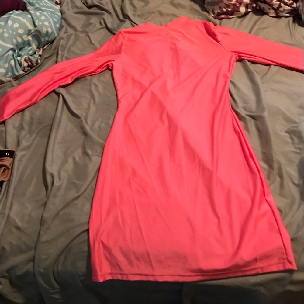 Bright pink spandex dress
