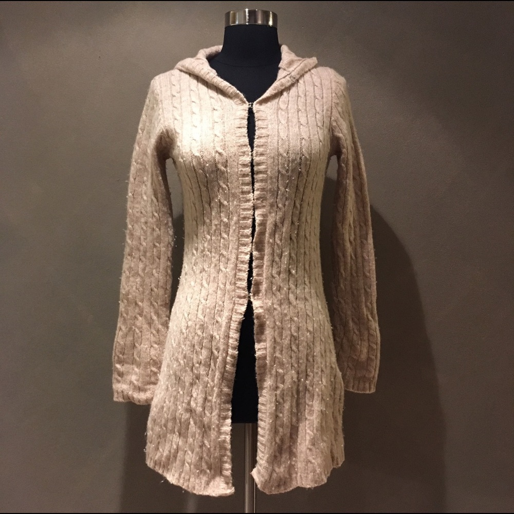 Vintage 90s | BDG Oatmeal Hooded Long Sweater