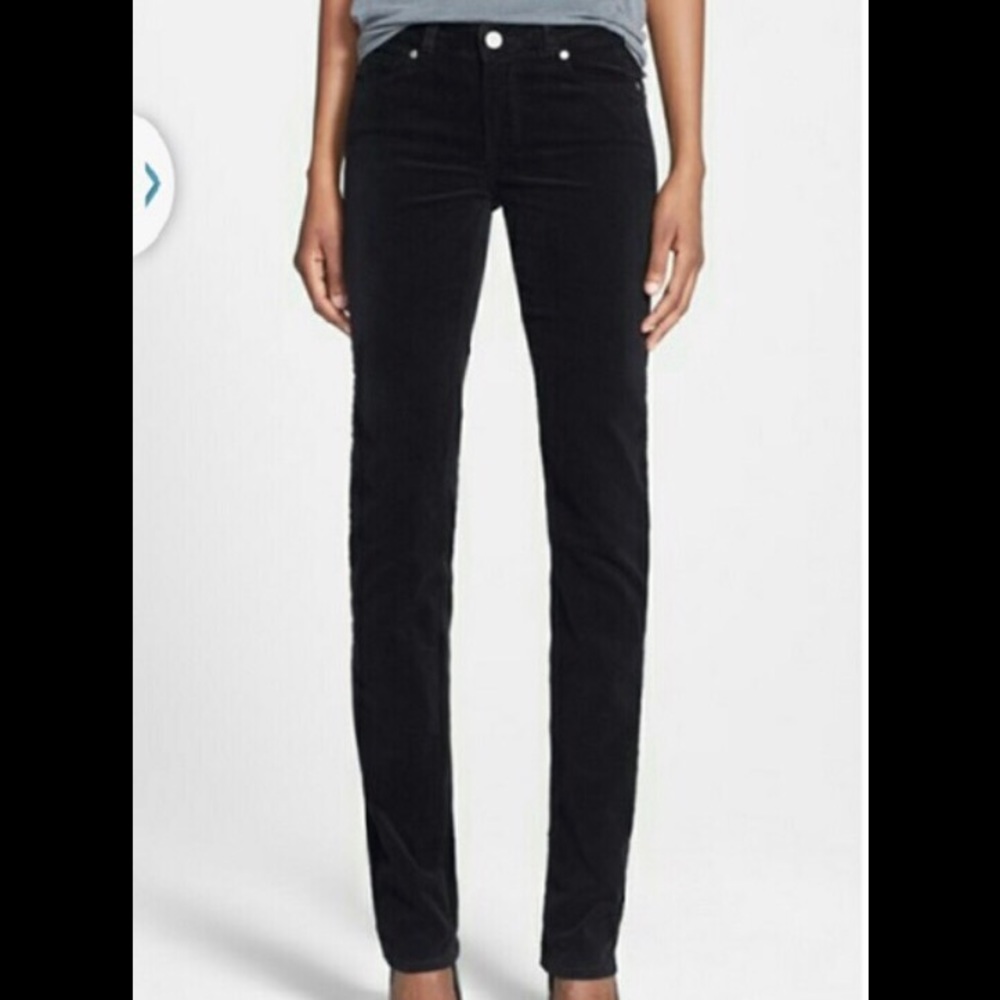 Paige Black Corduroy Straight Leg Jeans