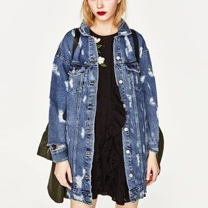 NEW! 💕 ZARA_ Long DENIM Jacket 💕
