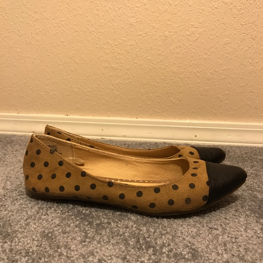 Brown and Black Polka Dot Flats