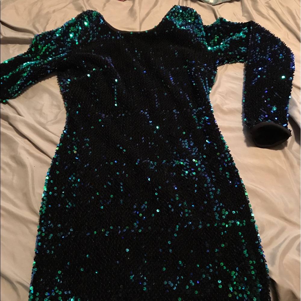 Sparkly emerald dress