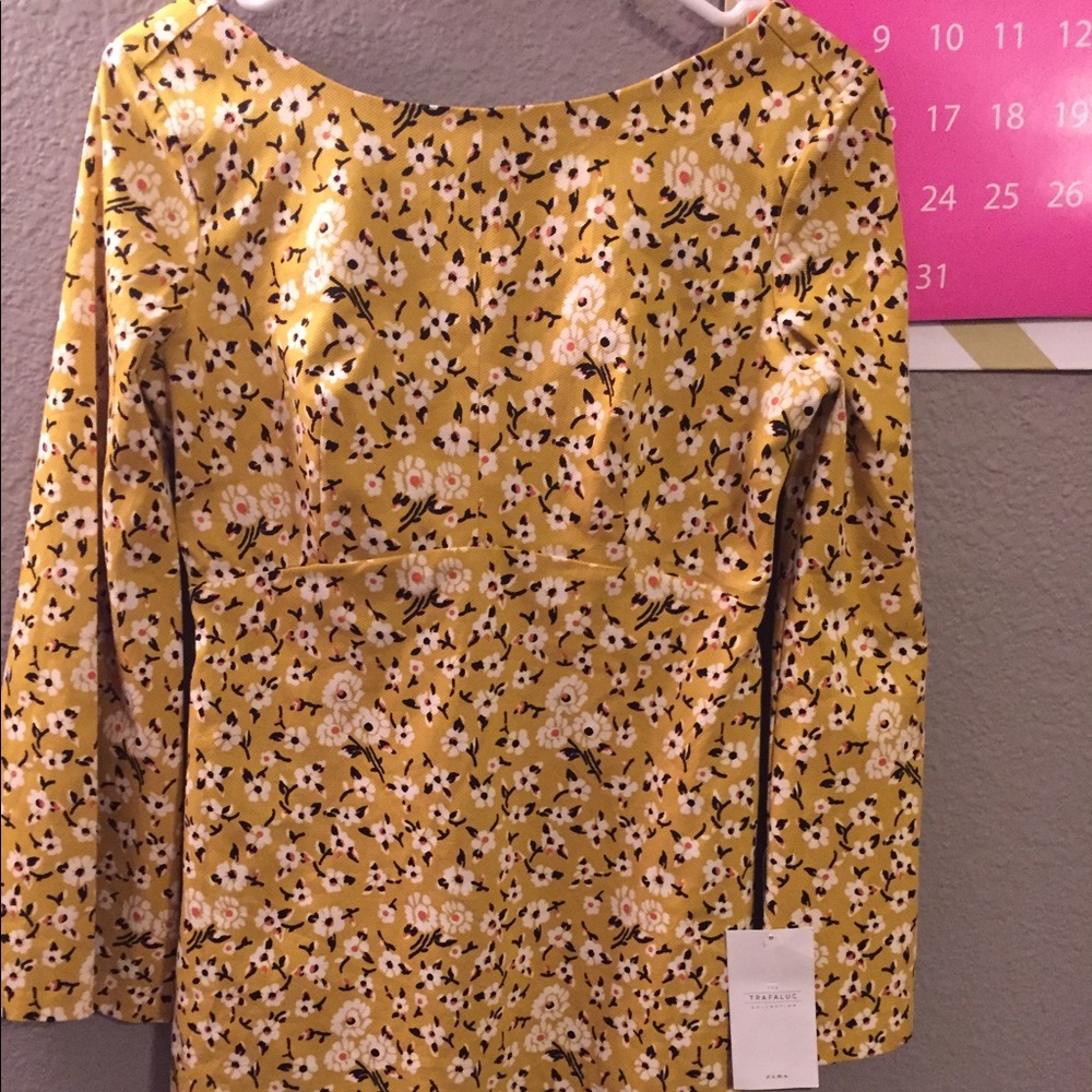 Zara floral yellow short dress NWT S