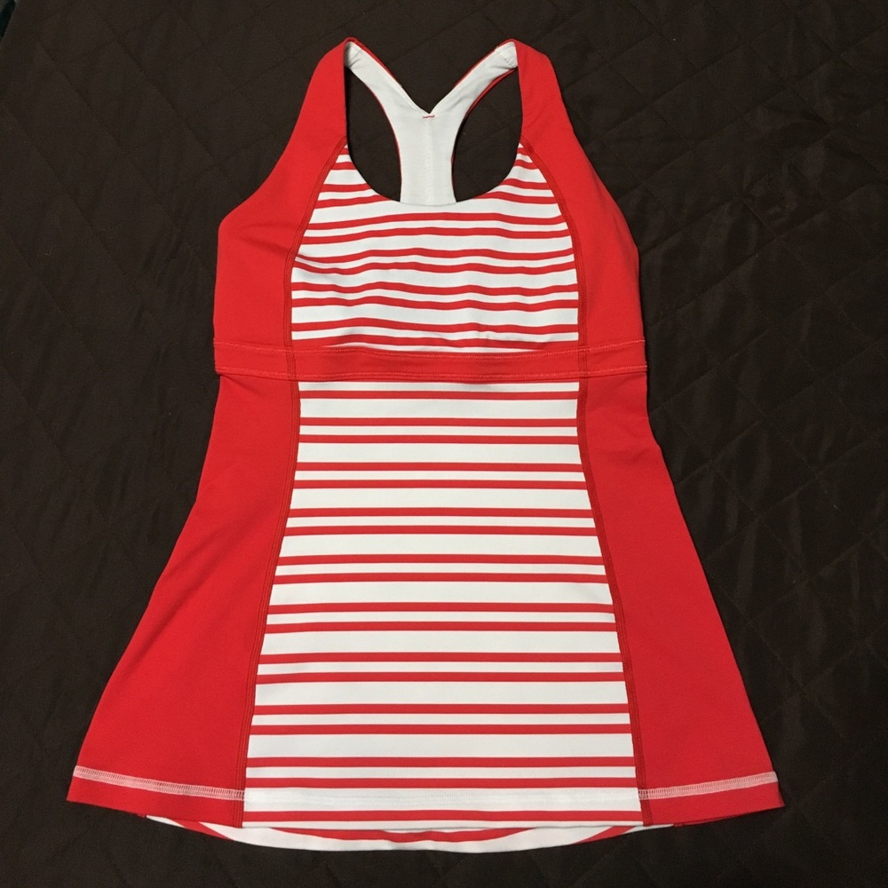 Red & White Lululemon Tank