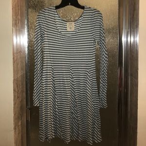 Blue stripped long sleeve dress