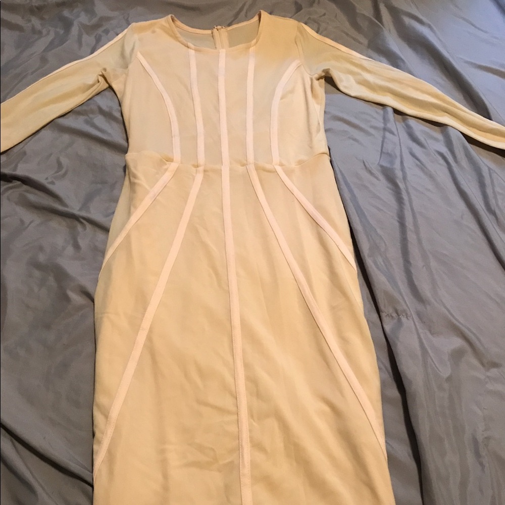 Tan dress with a lot of stretch