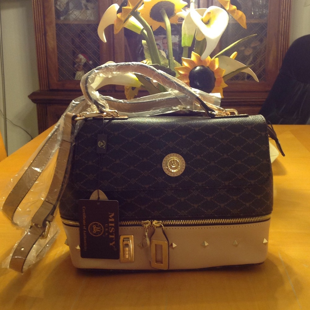 Misty Leather Studded Handbag Purse