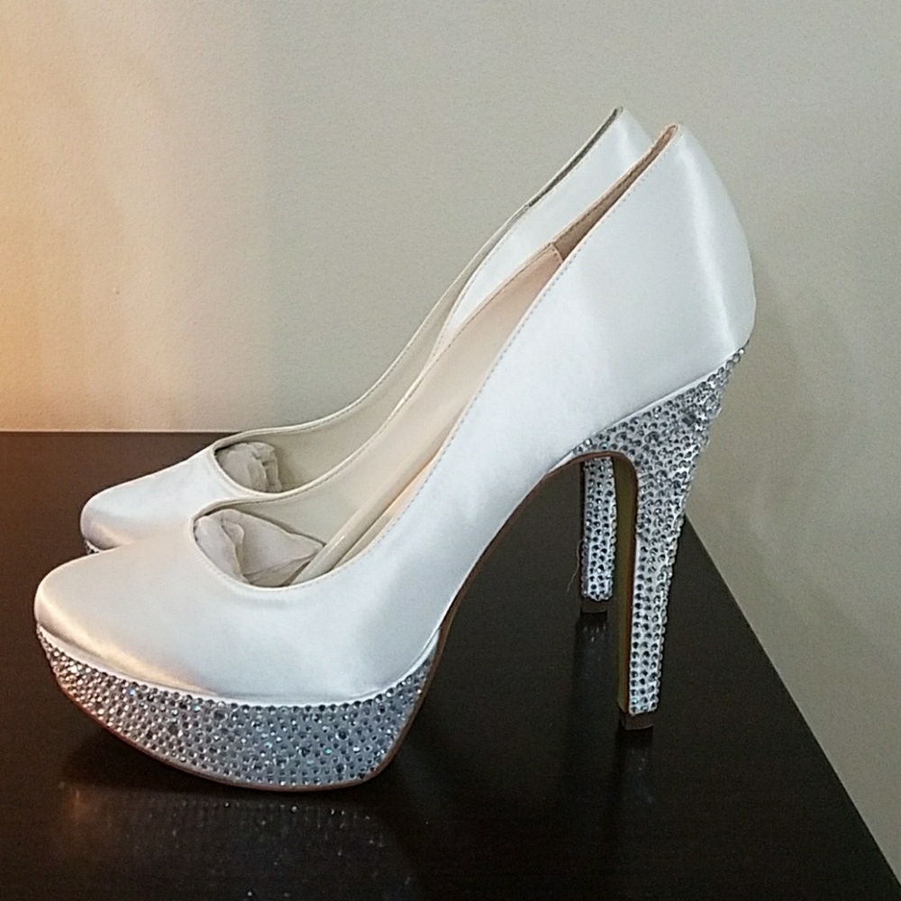 Bedazzle by Pink Paradox London White High Heels