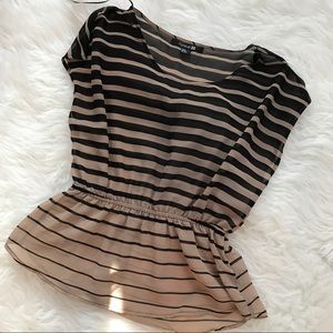 Black and Brown Striped Blouse