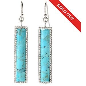 AVAILABLE - SS Turquoise & White Topaz Earrings