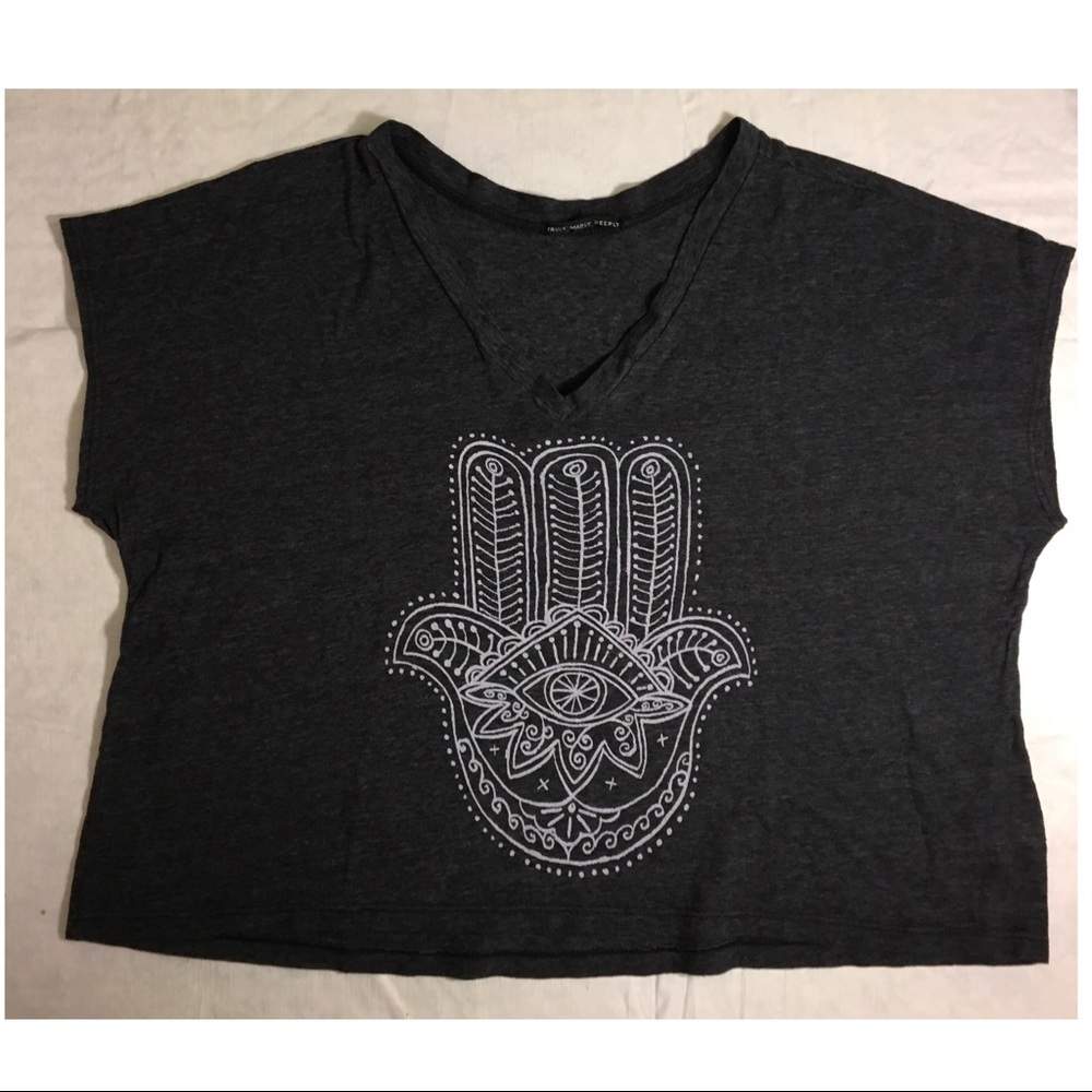 Urban Outfitters Truly Gray Cropped Tee