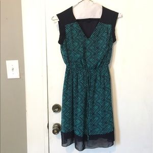 Fun patterned teal dress