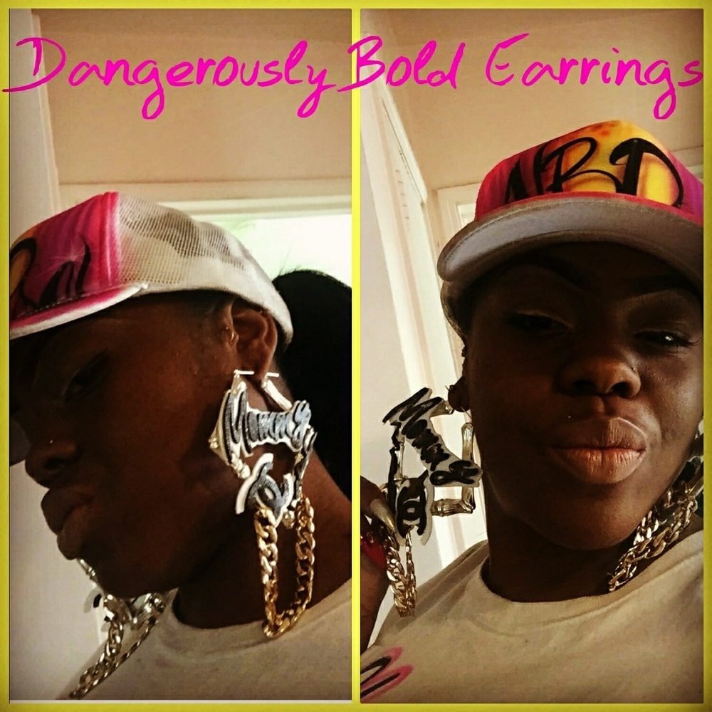 Custom bamboo square earrings