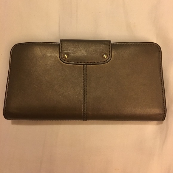 Coach bronze trifold leather wallet - Picture 2 of 6