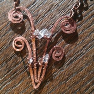 Copper Necklace clear glass