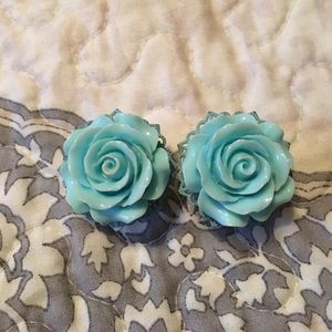 Blue rose handmade plugs (1 inch)