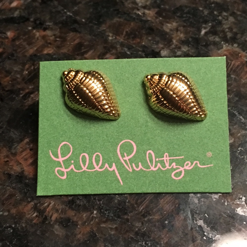 Lilly Pulitzer gold shell earrings