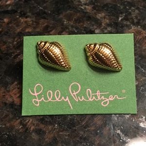 Lilly Pulitzer gold shell earrings