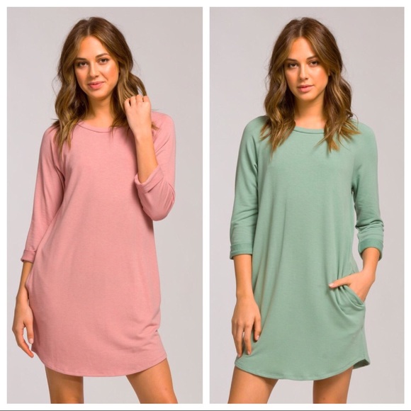 Hannah Beury Dresses & Skirts - LAST ONE!! Dusty Pink Raglan Dress