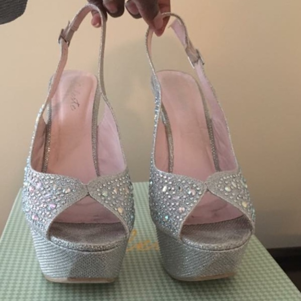 Glitz & Glam Platform Heels Size 8