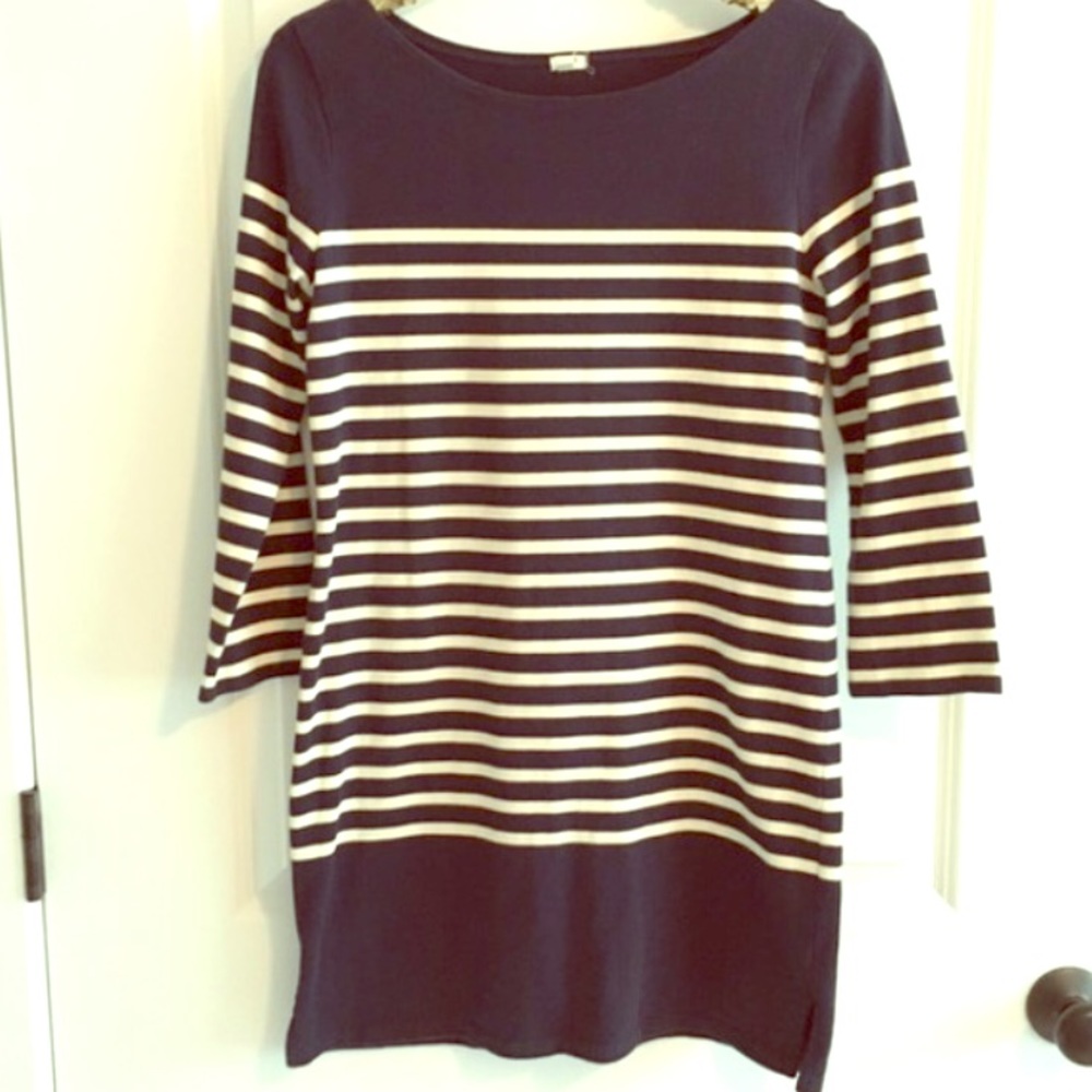 J Crew Navy & White stripe dress