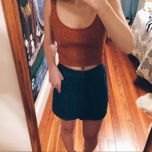 Nasty Gal Burnt Orange Glitter Crop Tank Sz M