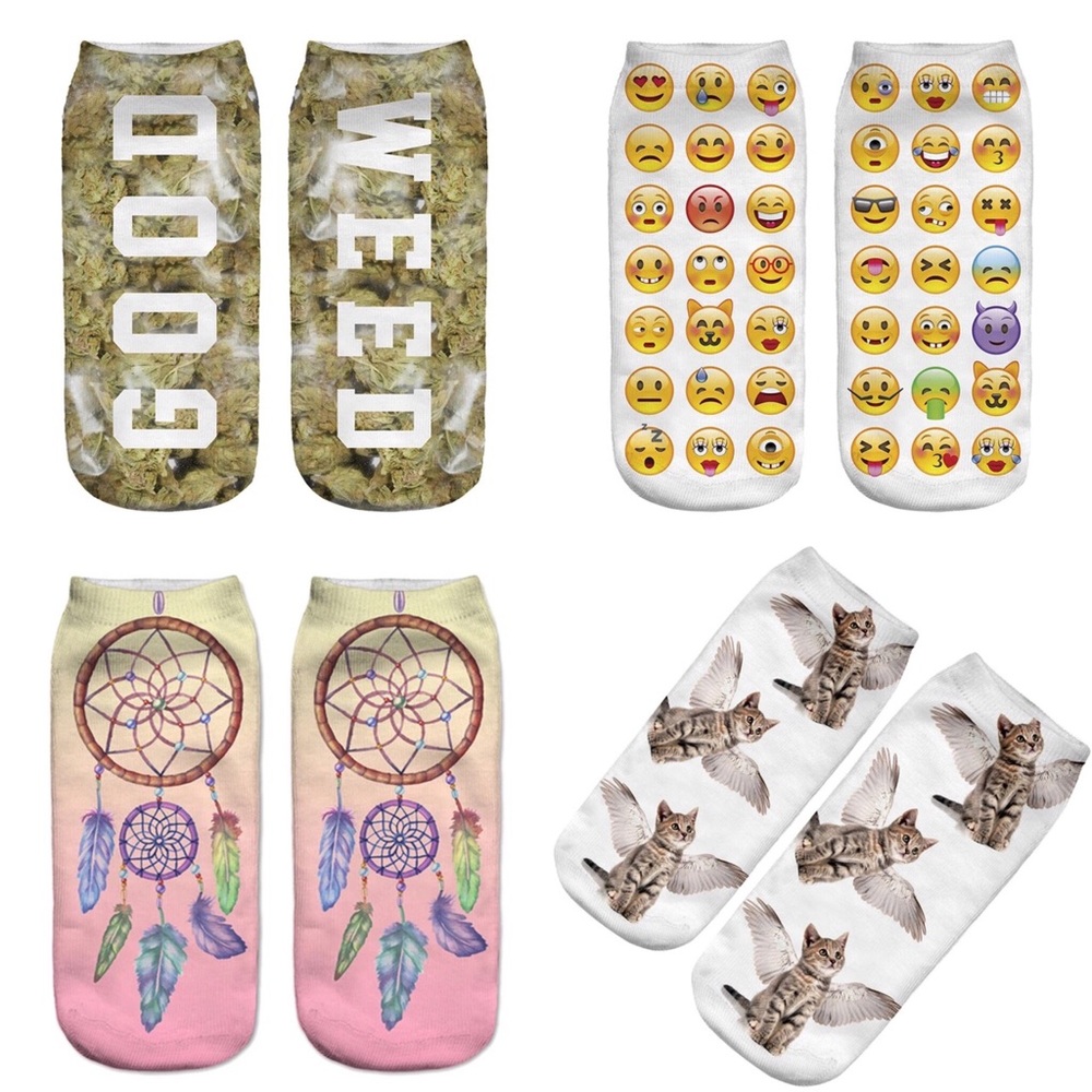 4 pairs 3D Ankle socks