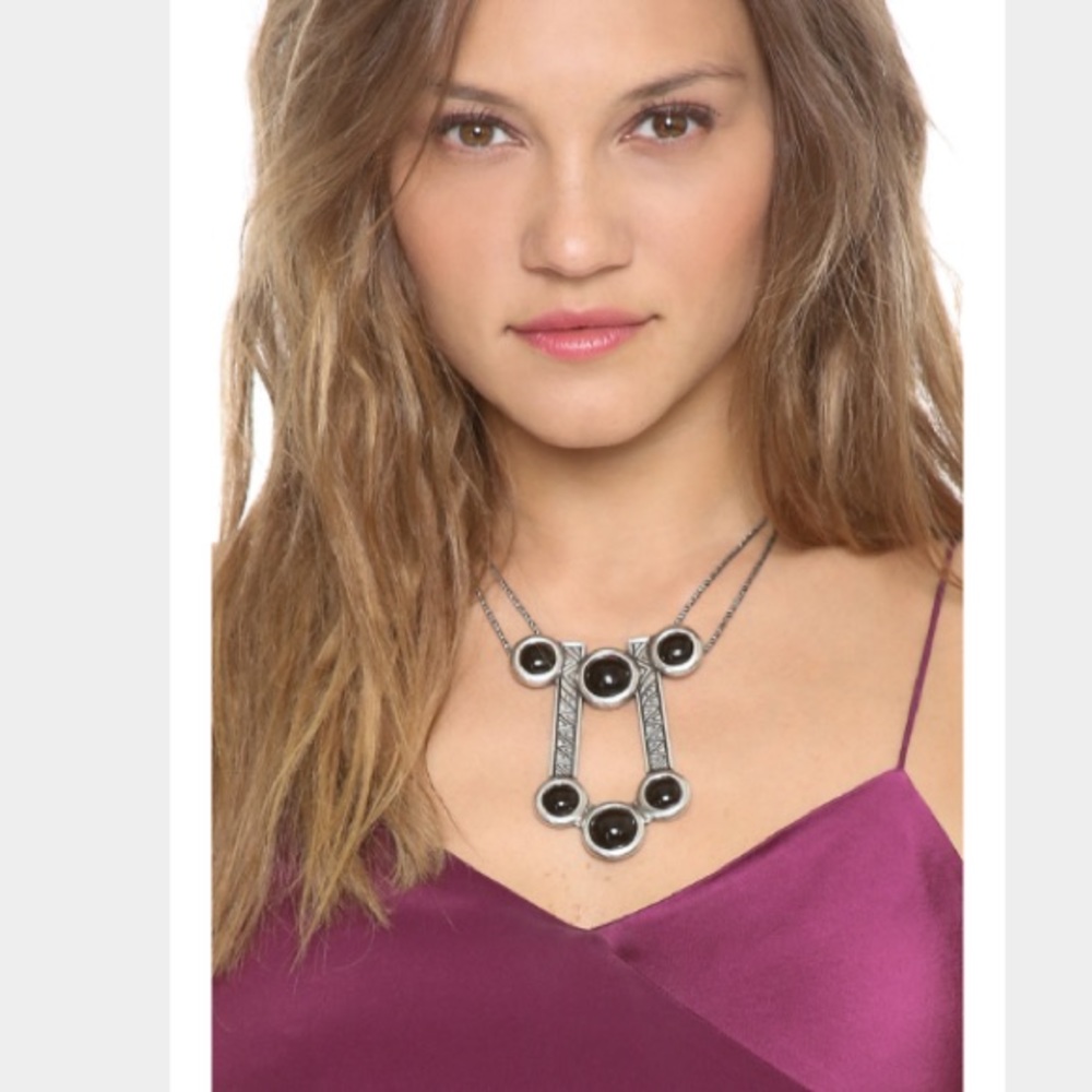 Pamela Love Comet Necklace Silver tone and Onyx