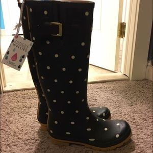 Joules Rain Boots BRAND NEW! Adorable polka dots!