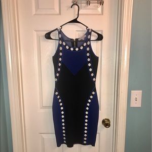 Blue and Black Polka Dot Dress