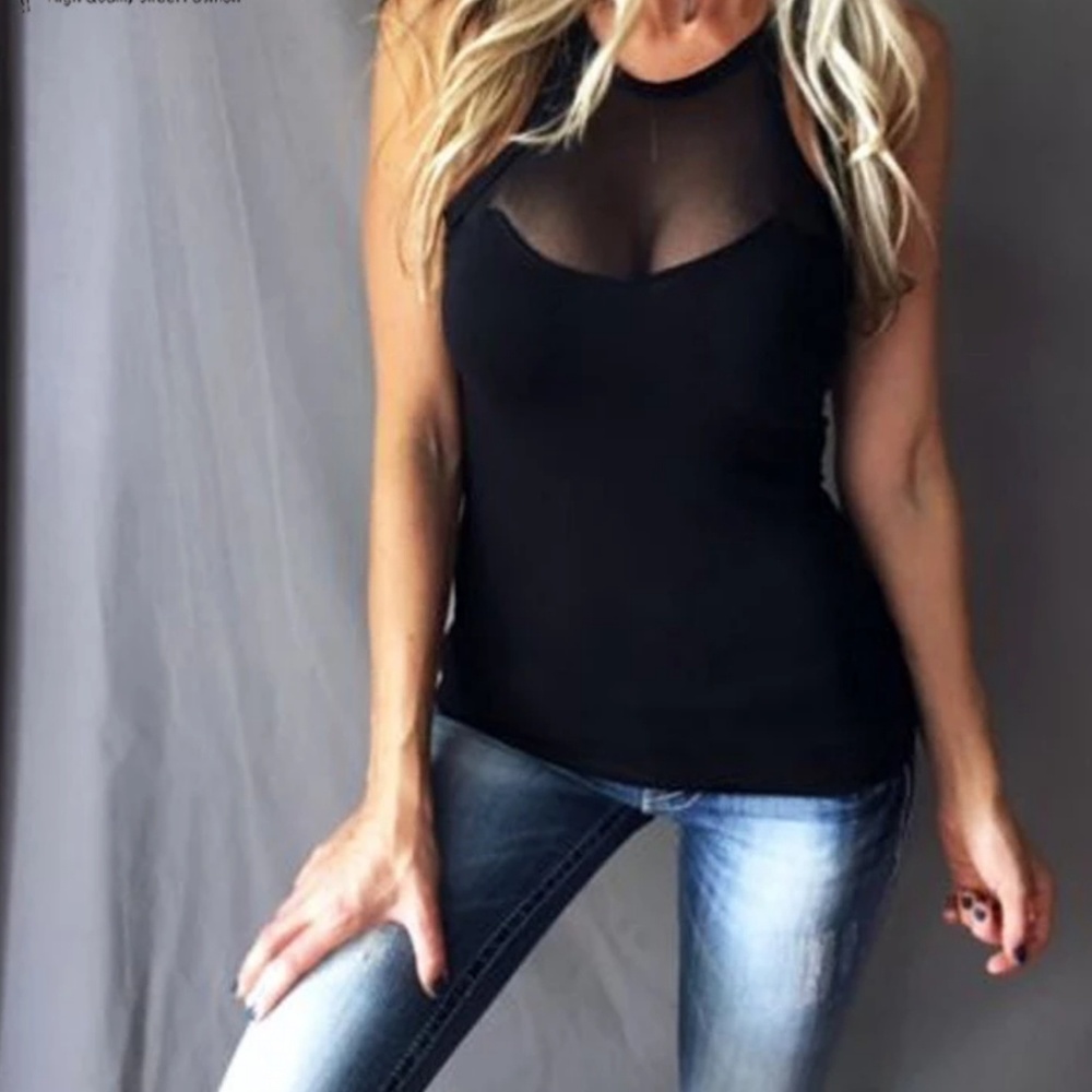 🌴🌹Sheer fitted tank🌴🌹 one left - Picture 2 of 3