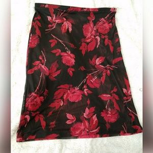 Vintage Express Below the Knee Rose Skirt