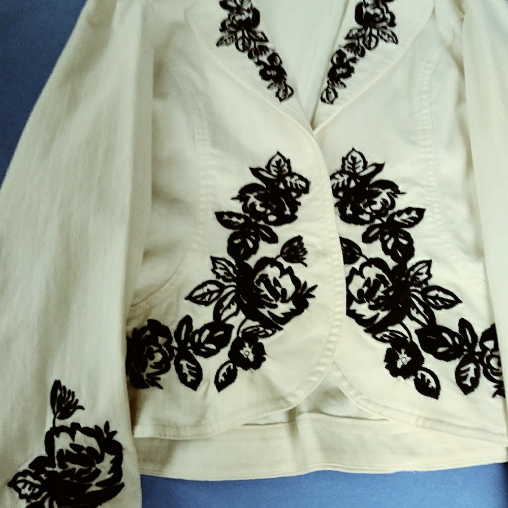 White and black dress jacket