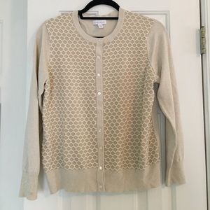 Beautiful cream/gold sparkle cardigan.Sz-Lg