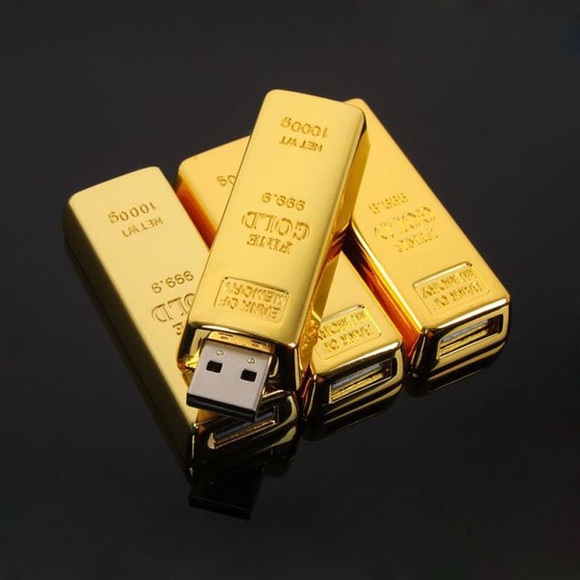 GOLD USB MEMORY STICK - Picture 2 of 3