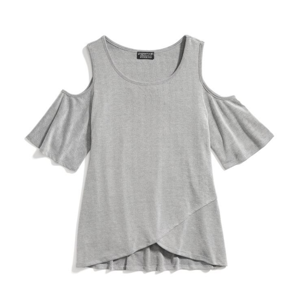 Paper moon cold shoulder knit top