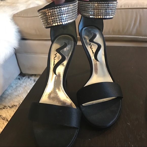 MIA Shoes - Mia black satin sandals