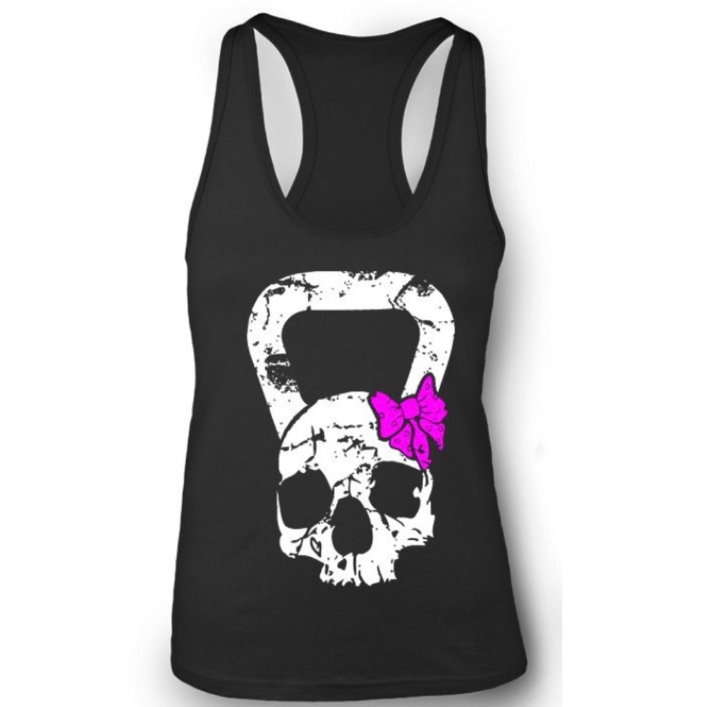 Kettlebell Skull Tank - Black and Gray