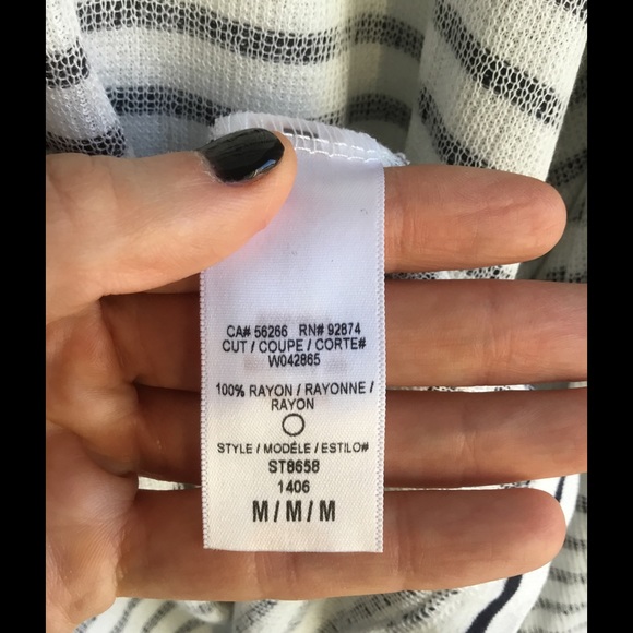 Splendid Draped Hooded Cardigan in Navy Stripes - Picture 4 of 4