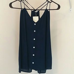 Navy blue spaghetti strap blouse