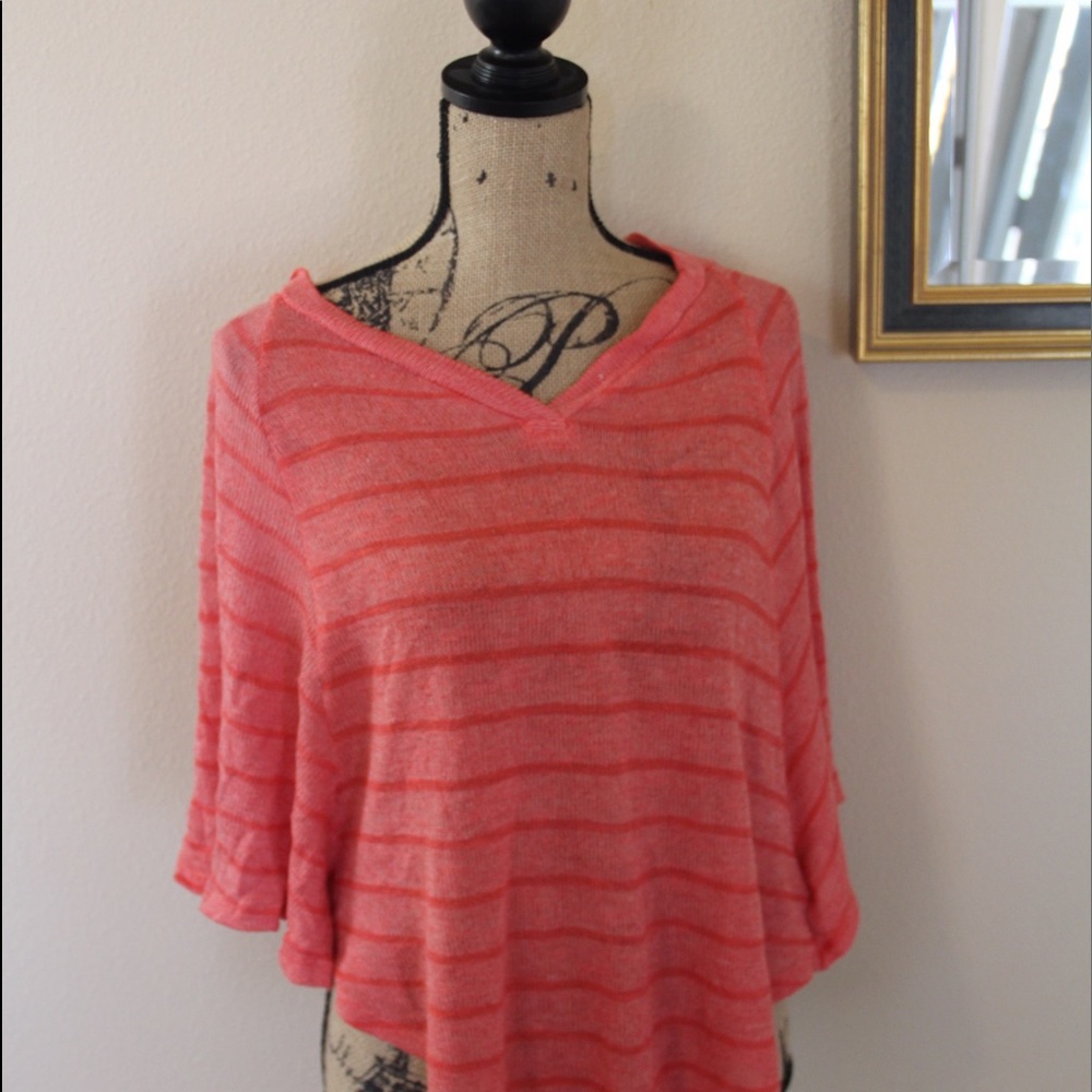 Striped Coral Poncho