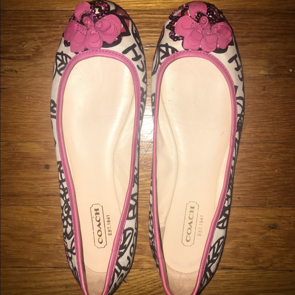 Coach Poppy Floral Graffiti Ballerina Flats