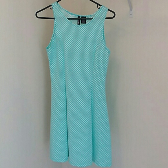 Teal Polka Dot Fun Summer Dress - Picture 1 of 2