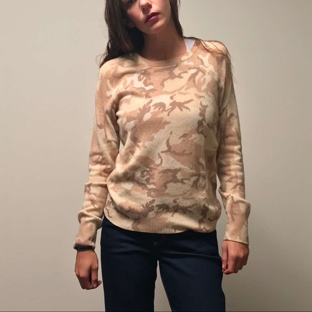 Equipment 100% Cashmere Camo Print Sweater