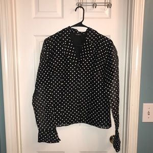 Vintage black blouse with Polka Dots