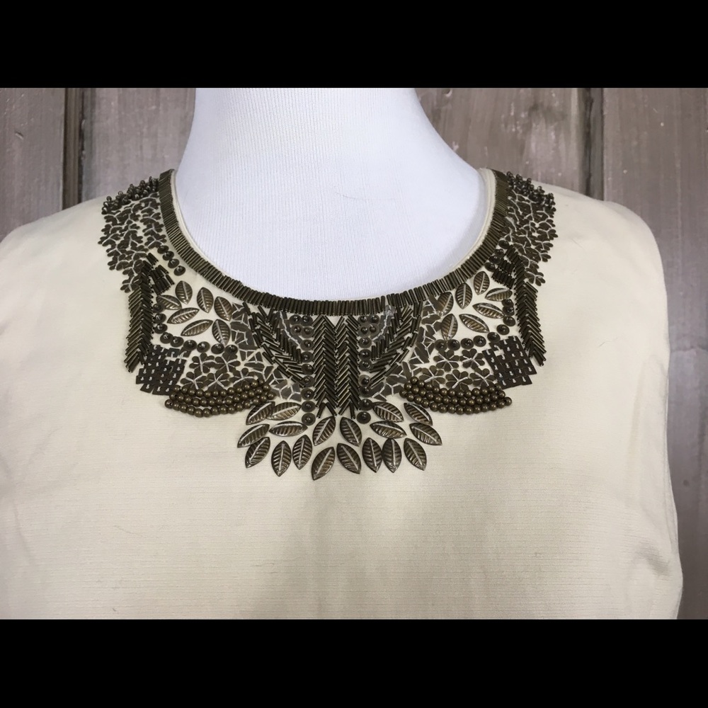 Sleeveless Sheath With Jewel Embellished Neckline - Picture 4 of 4